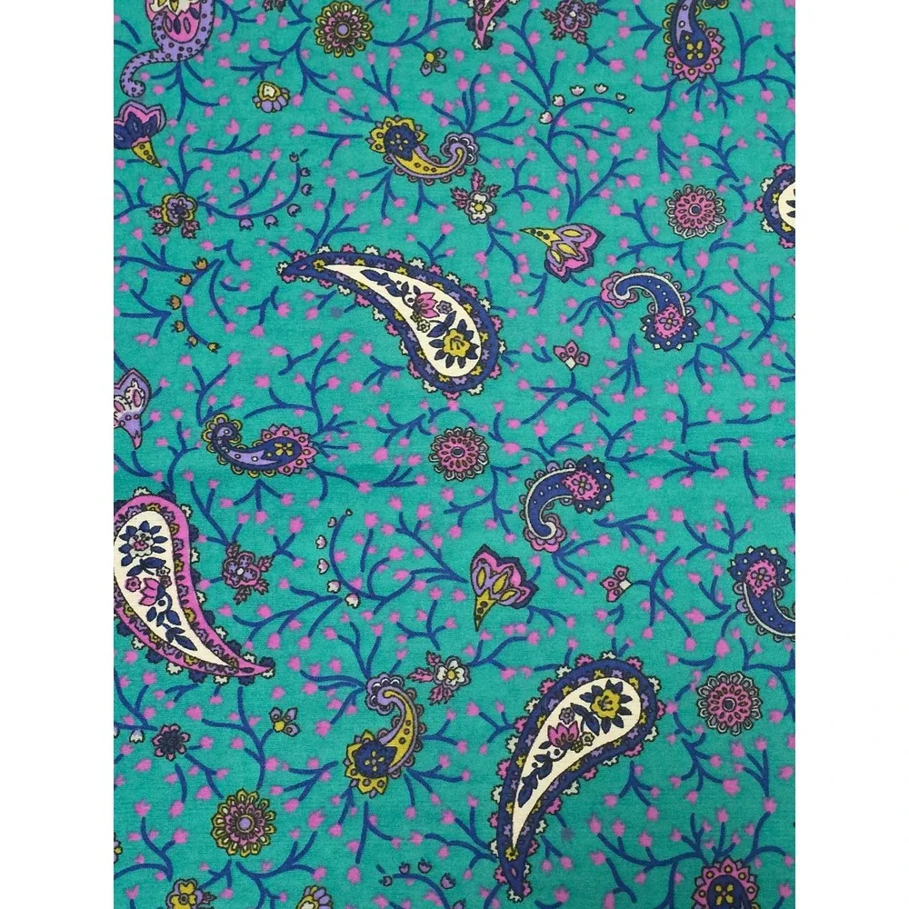 Paisley Scarf Women‎ OS Teal Excellent Vintage Made in Italy Square 30x30